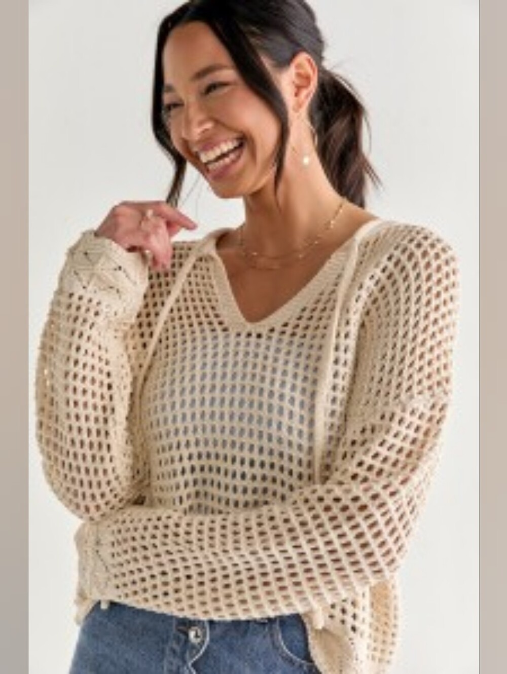 Deonne Tie Front Pullover